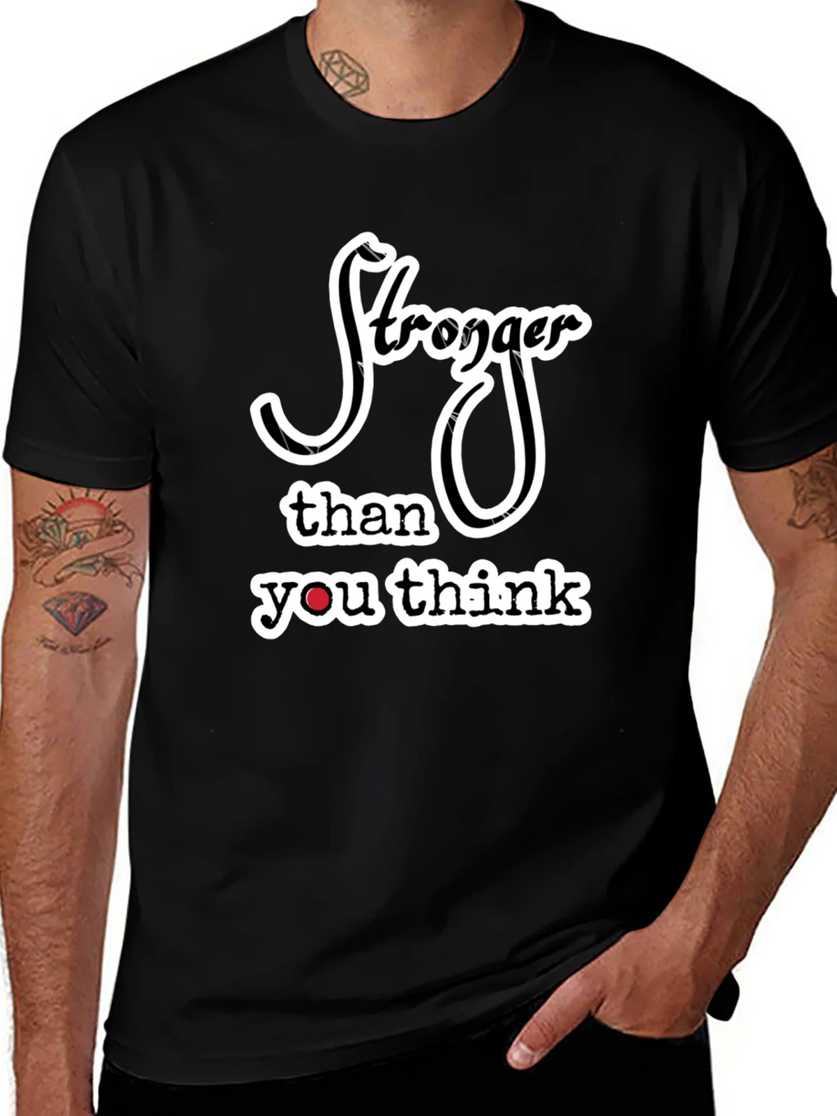 Stronger Than You Think Black Graphic Tee product image 1