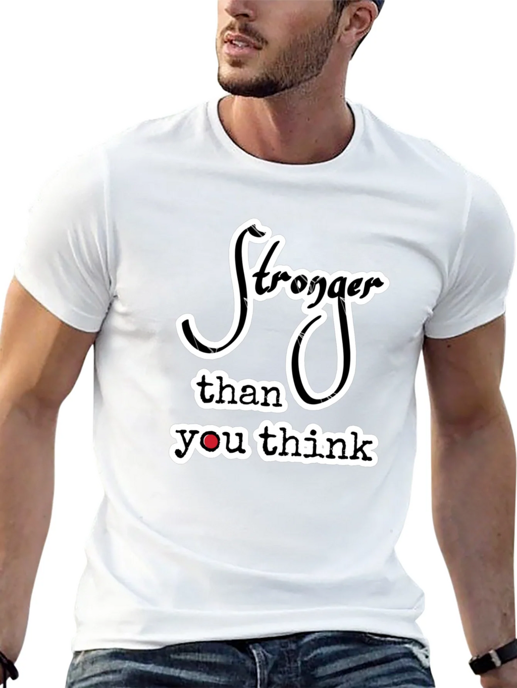 Stronger Than You Think Black Graphic Tee product image 4