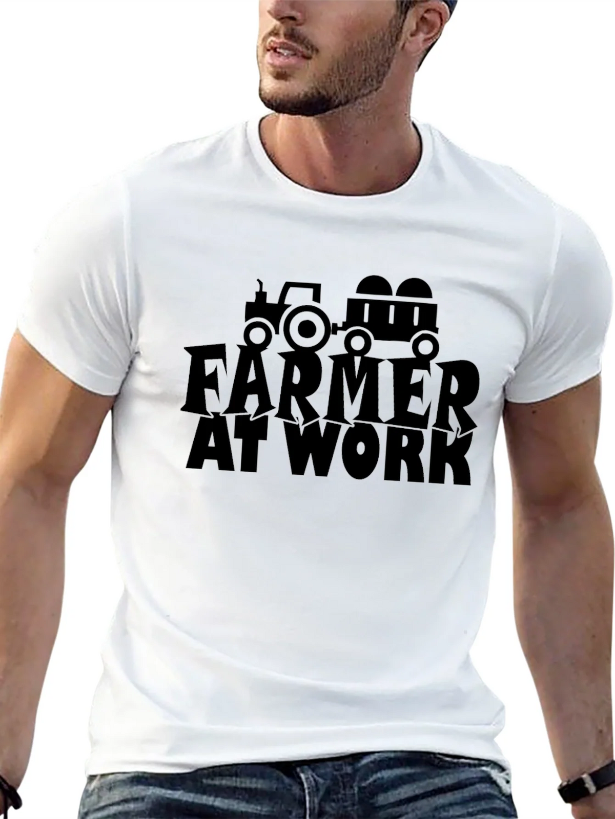 Farmer at Work T-Shirt - Tractor Graphic Tee product image 4
