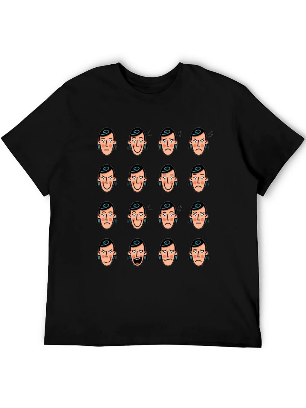 Emotional Faces Graphic Black T-Shirt product image 8