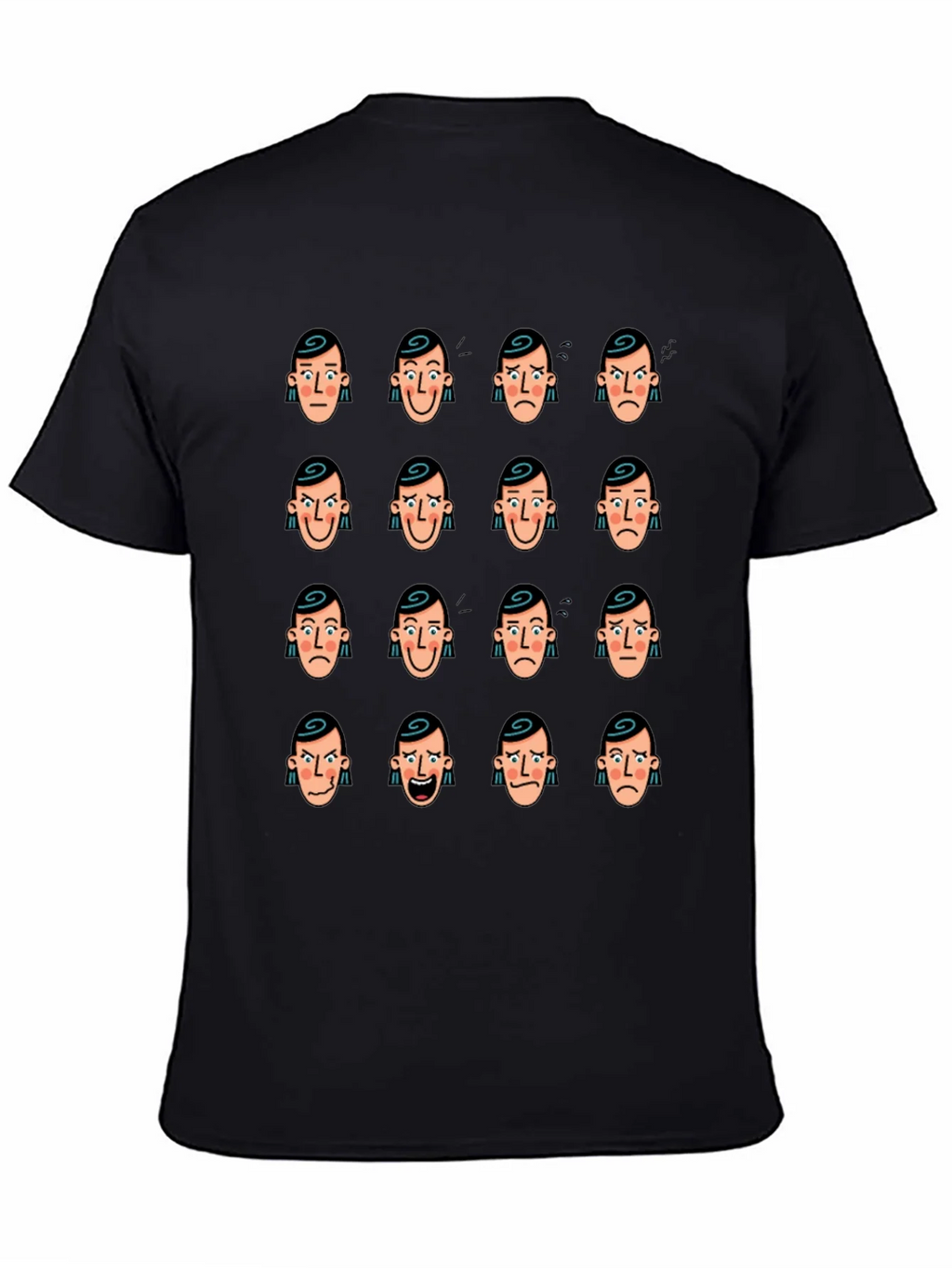 Emotional Faces Graphic Black T-Shirt product image 7