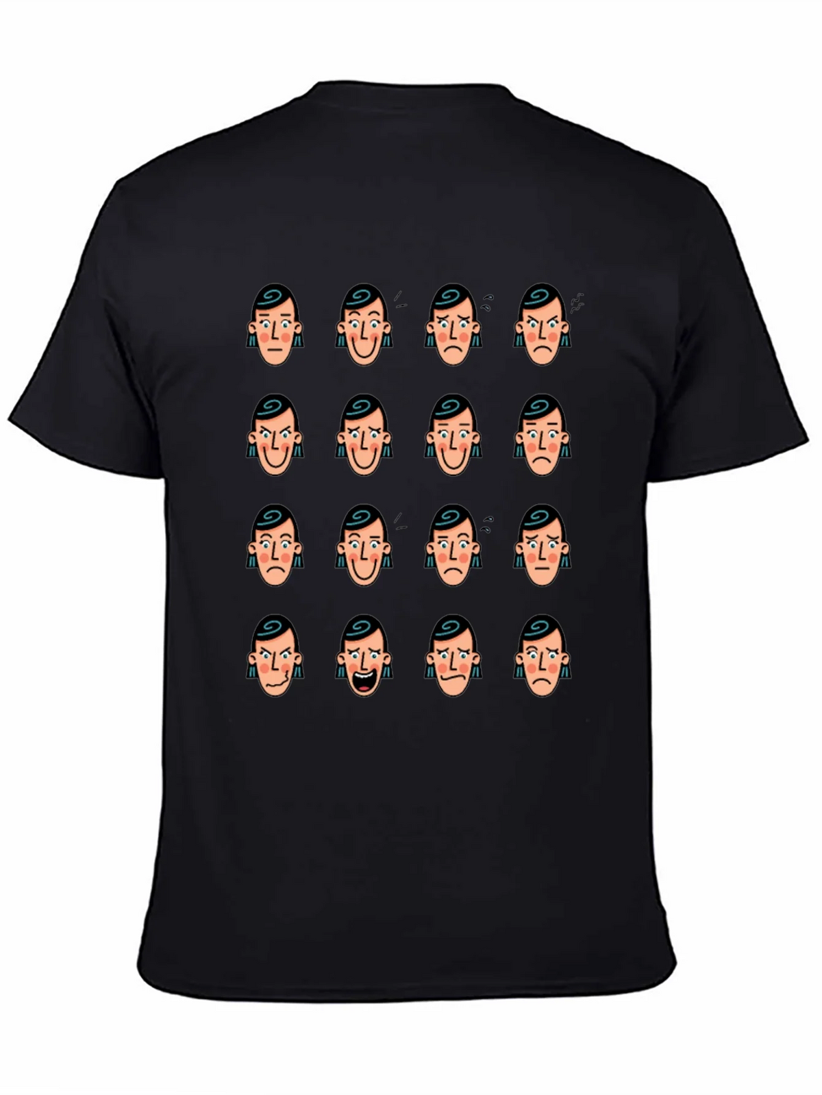 Emotional Faces Graphic Black T-Shirt product image 7