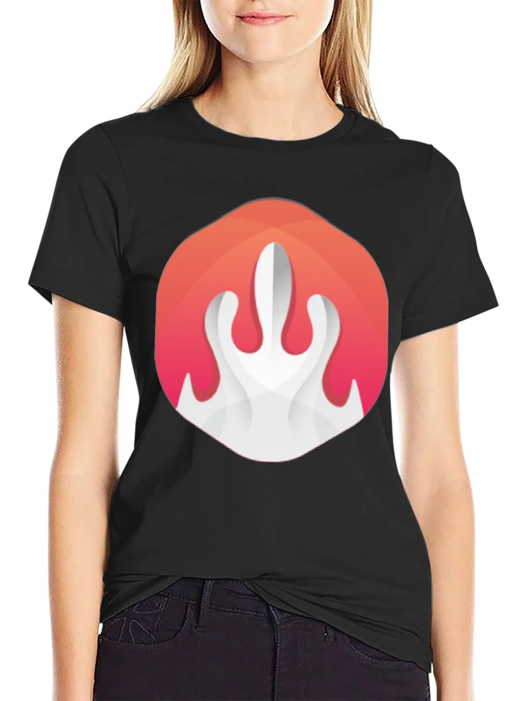 Abstract Flame Graphic Black T-Shirt product image 5
