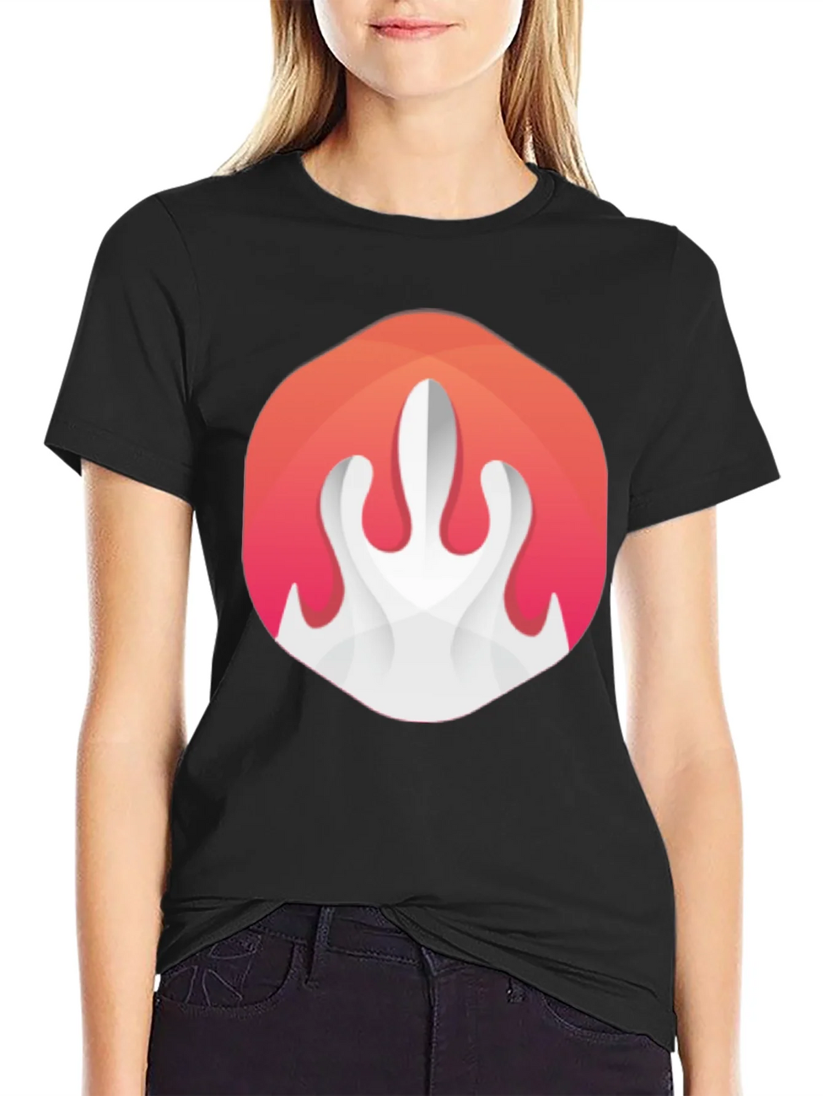 Abstract Flame Graphic Black T-Shirt product image 5
