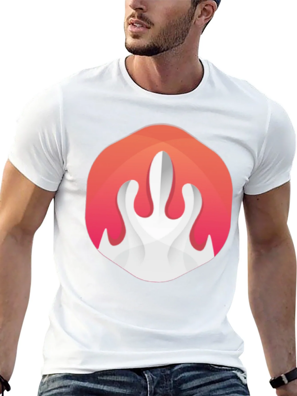 Abstract Flame Graphic Black T-Shirt product image 4