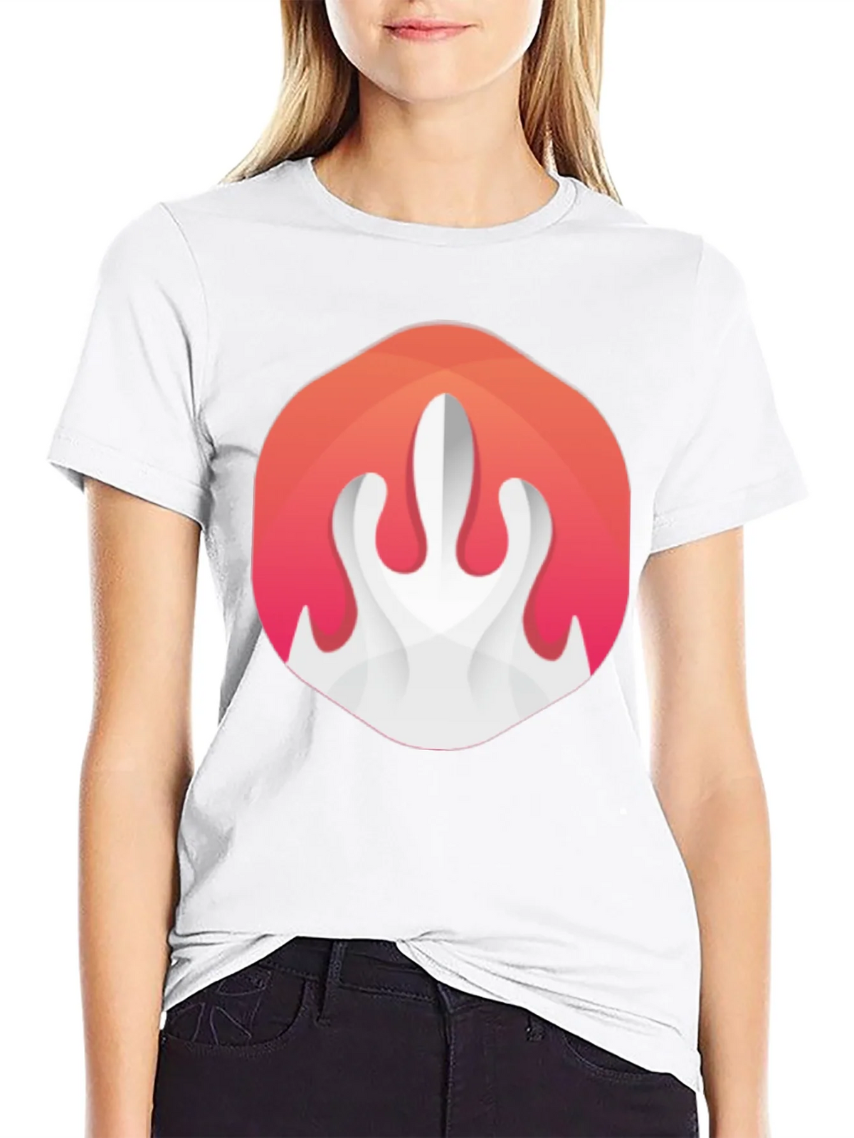 Abstract Flame Graphic Black T-Shirt product image 11