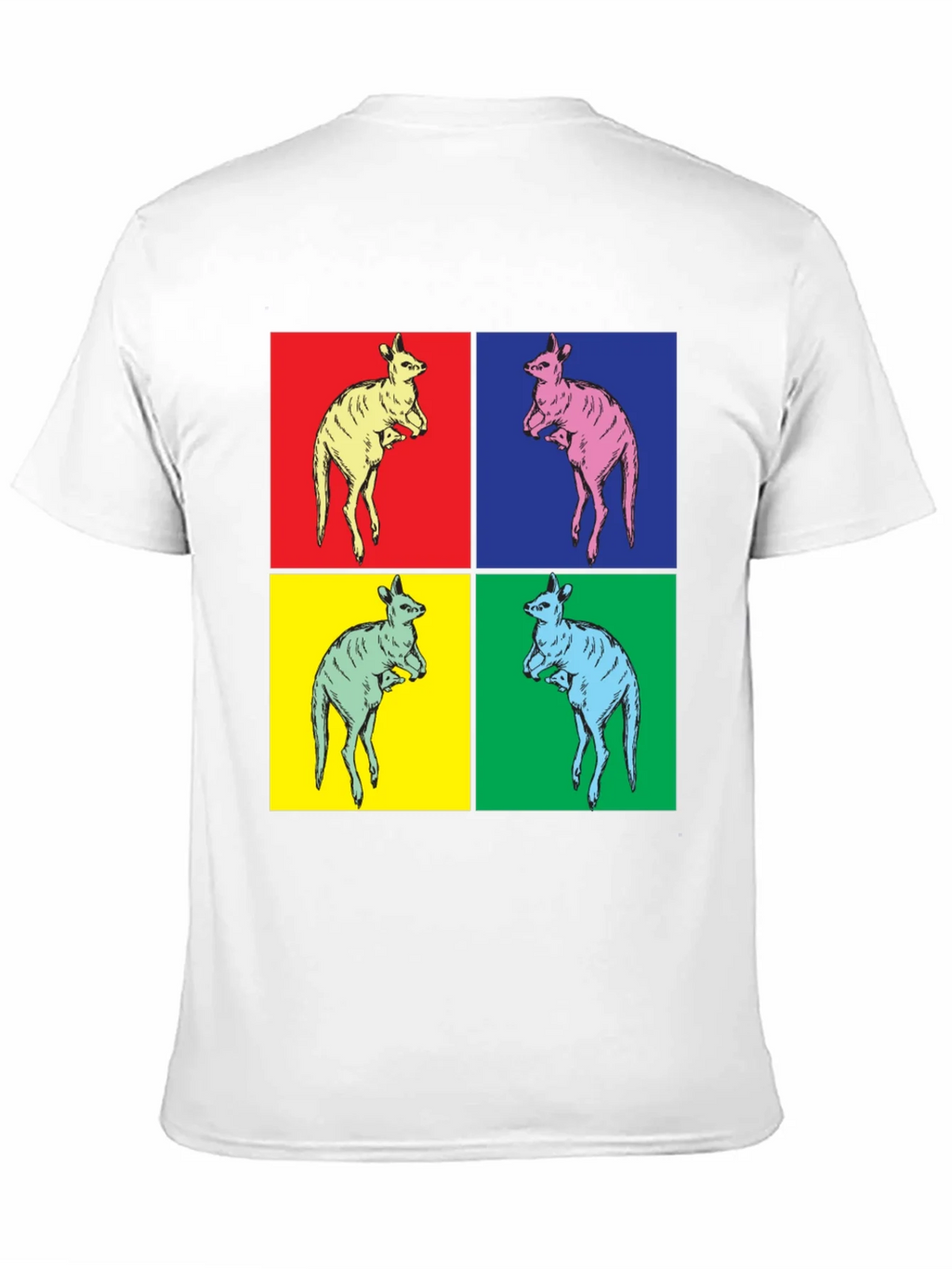 Kangaroo Pop Art Black T-Shirt product image 2