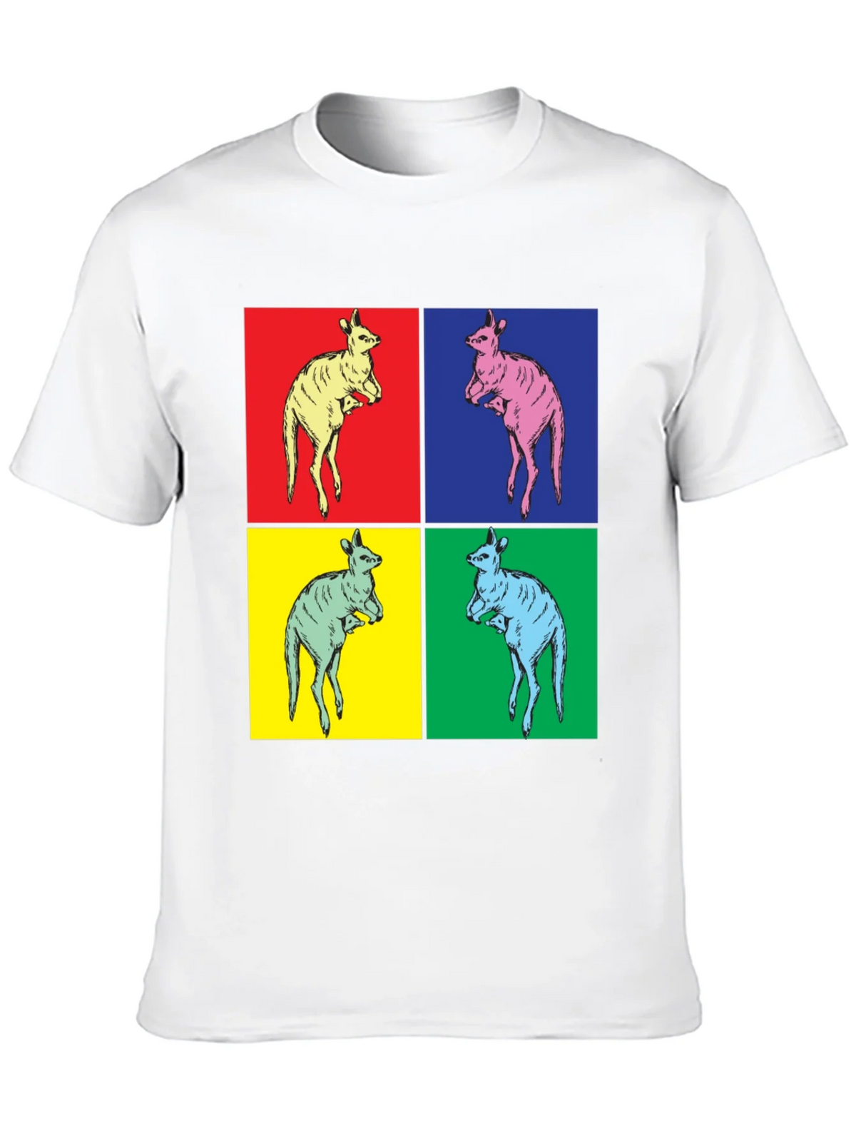 Kangaroo Pop Art Black T-Shirt product image 12