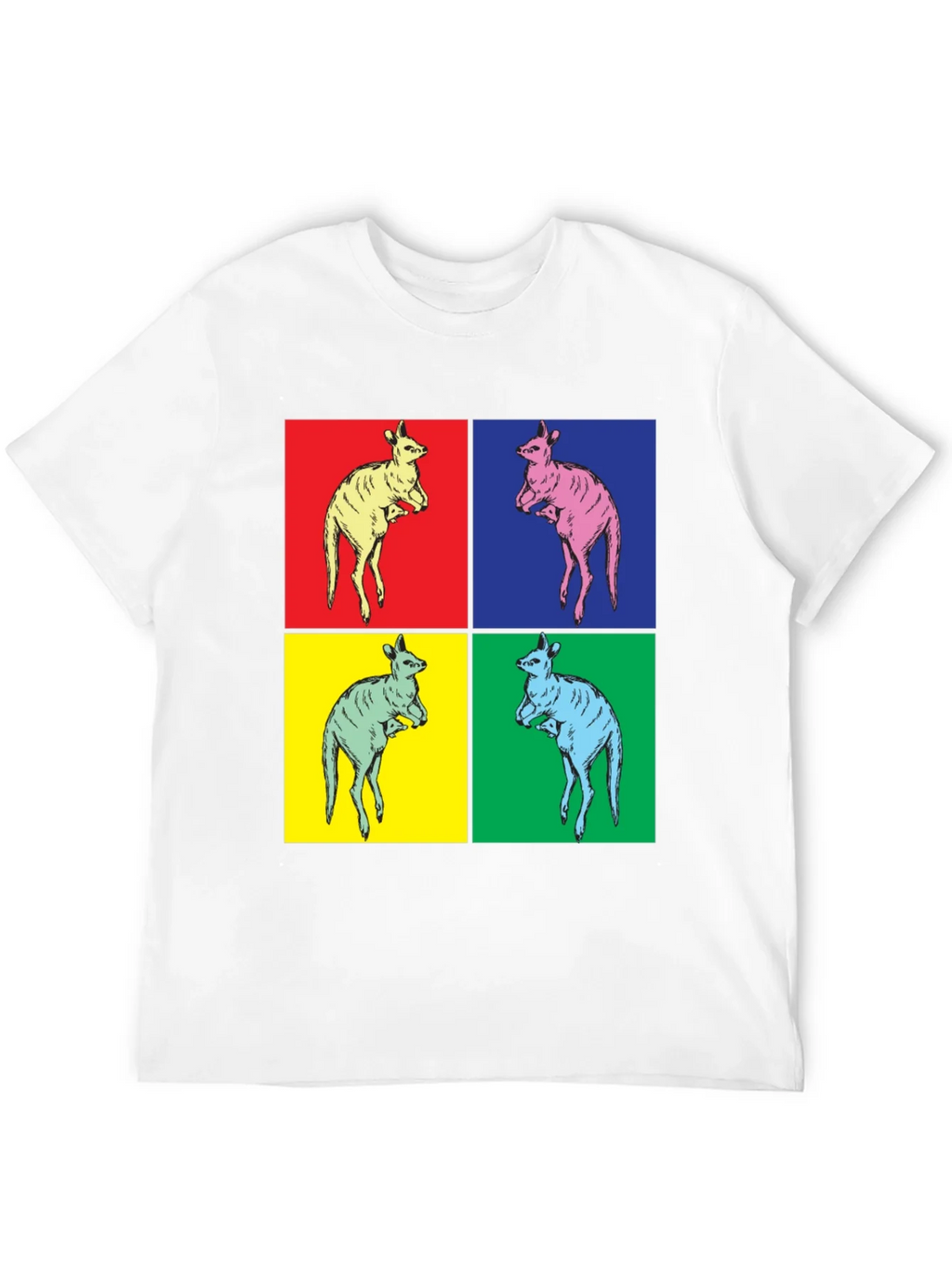Kangaroo Pop Art Black T-Shirt product image 3