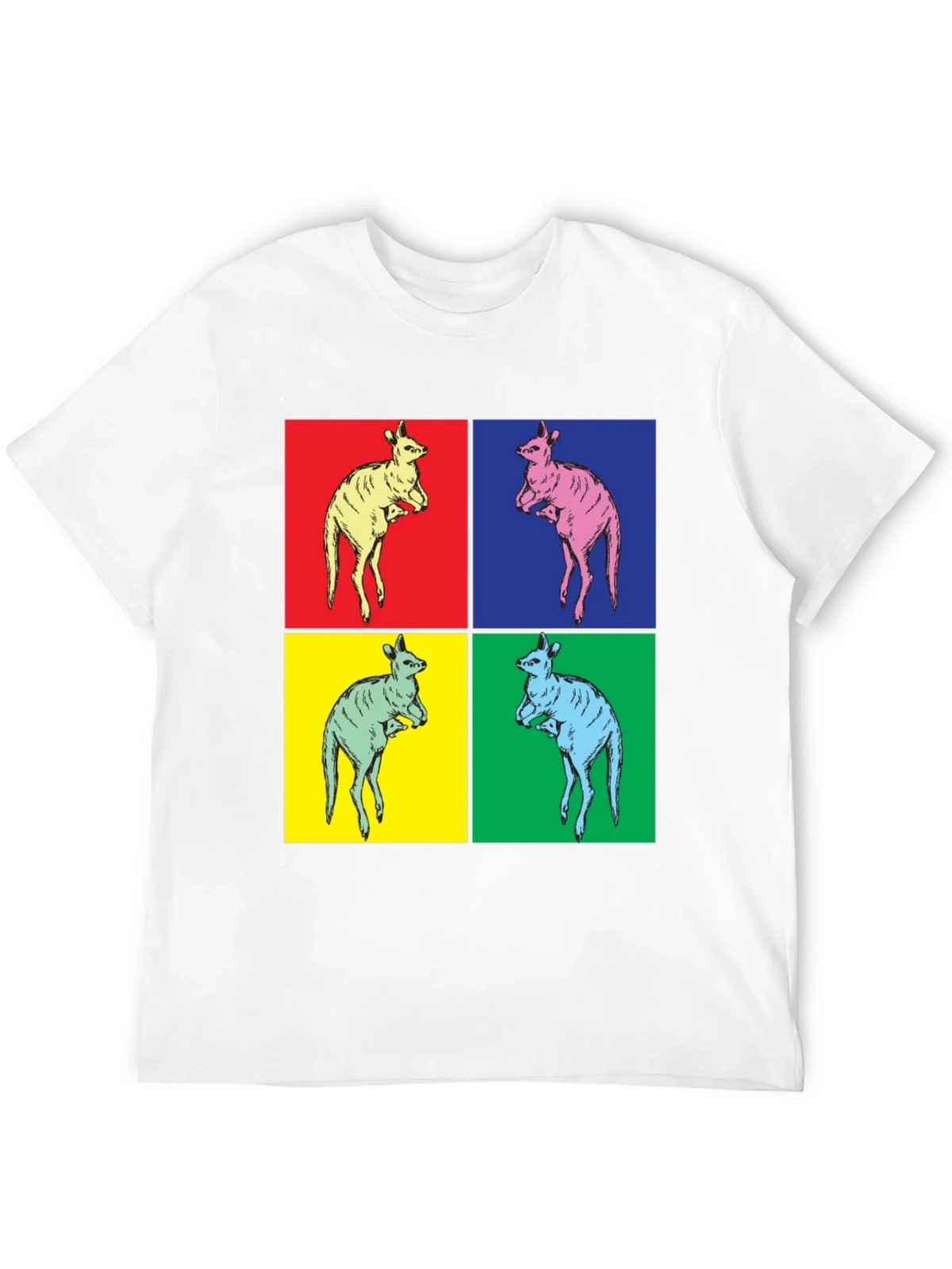 Kangaroo Pop Art Black T-Shirt product image 3