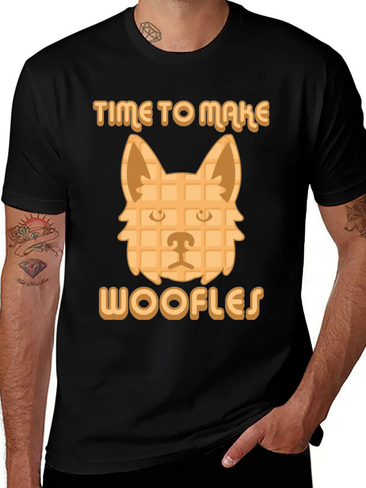 Time to Make Woofles Funny Dog Waffle T-Shirt product image 1