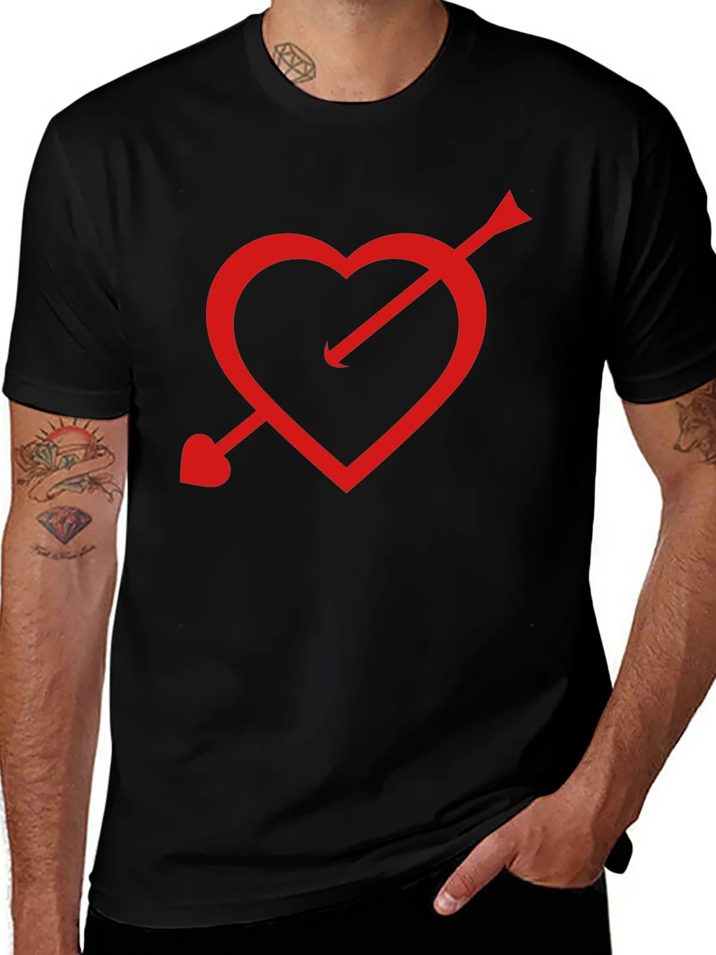 Cupids Arrow Heart T-Shirt - Black product image 1