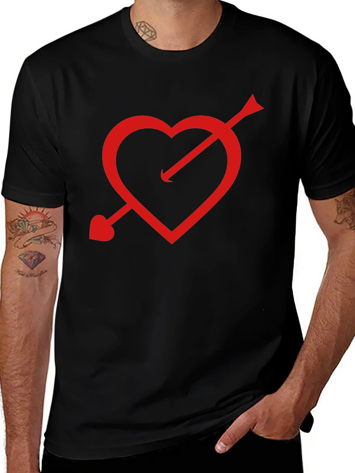 Cupids Arrow Heart T-Shirt - Black product image 1