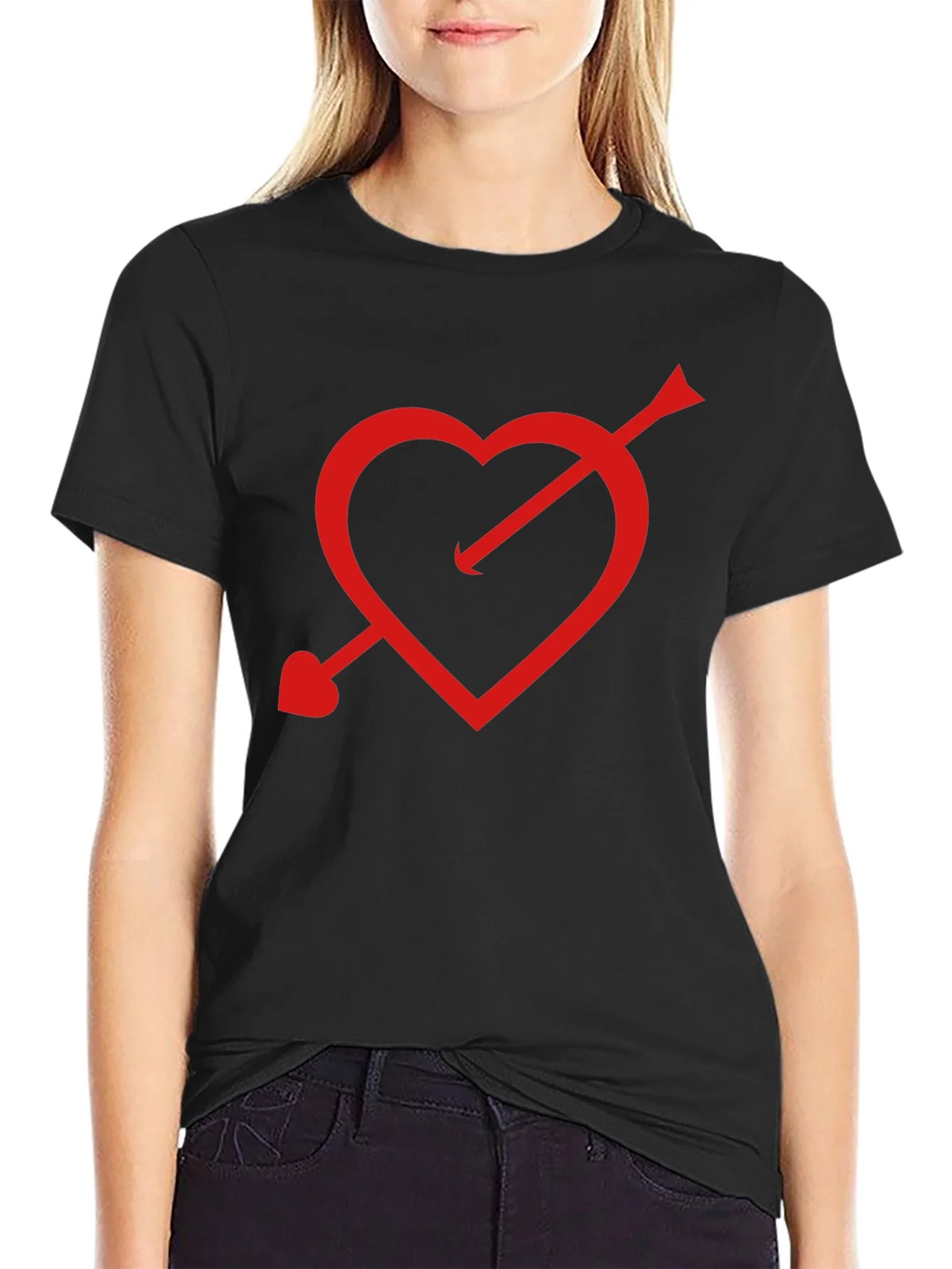 Cupids Arrow Heart T-Shirt - Black product image 5
