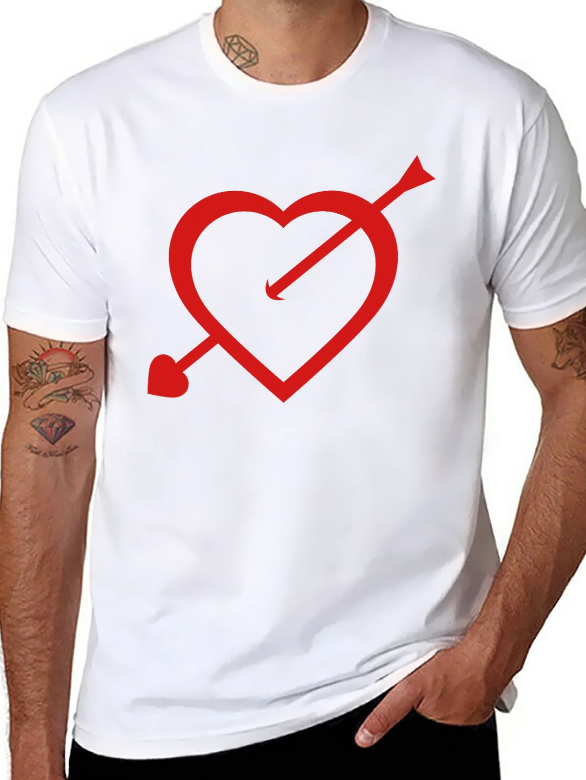 Cupids Arrow Heart T-Shirt - Black product image 10