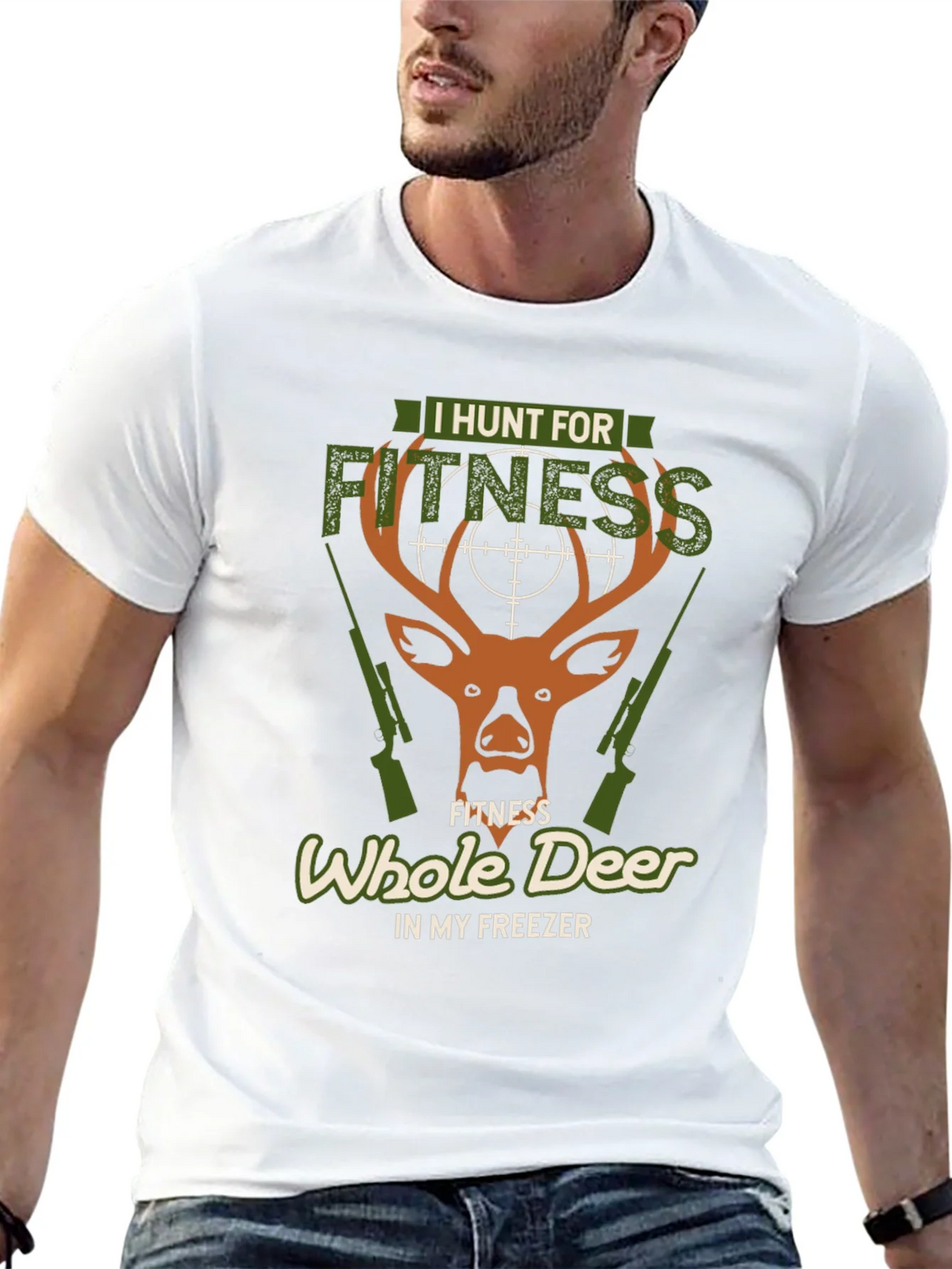 I Hunt for Fitness Deer Hunting Graphic Tee product image 4