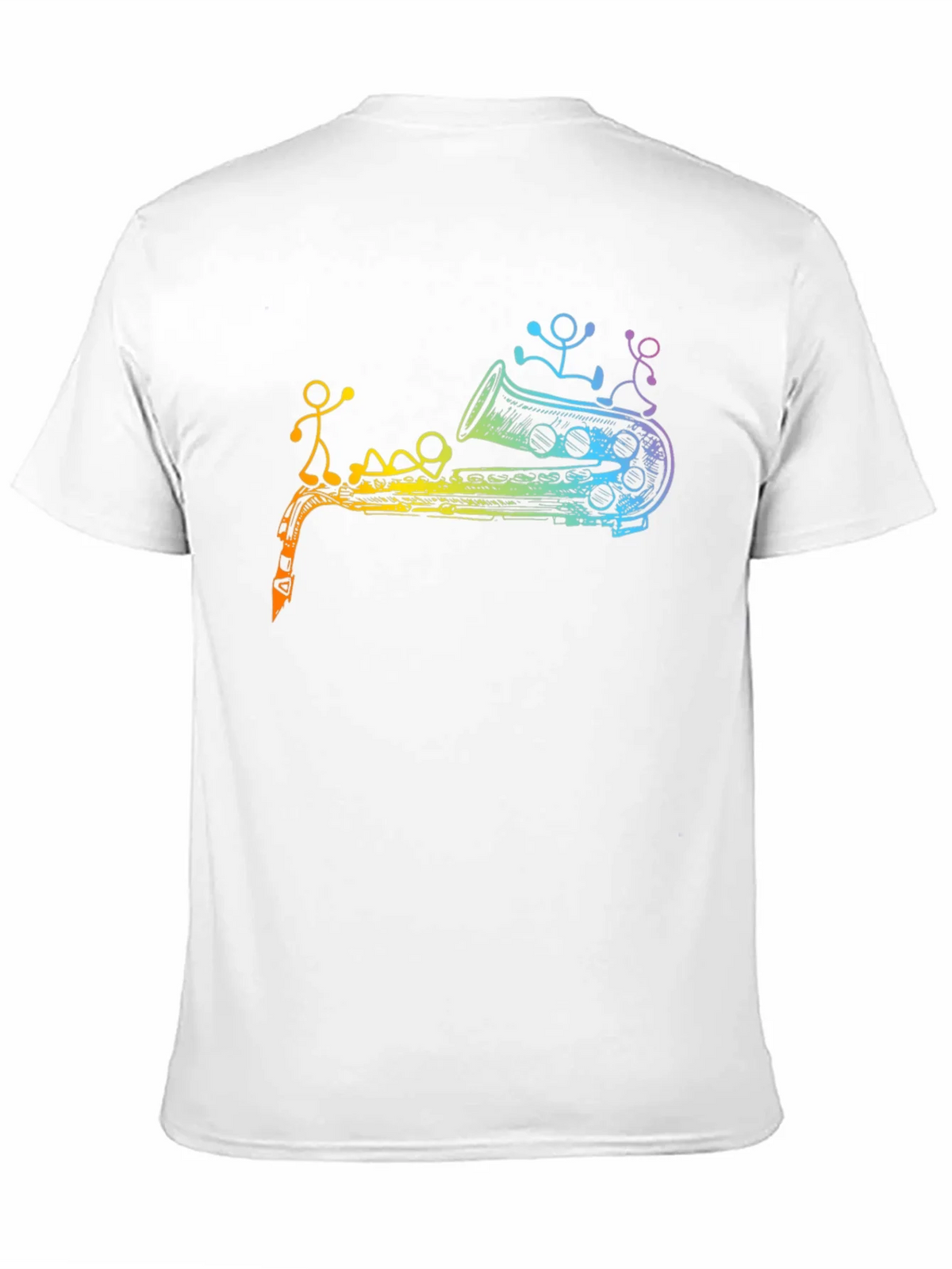 Rainbow Saxophone Stick Figures Graphic T-Shirt product image 2