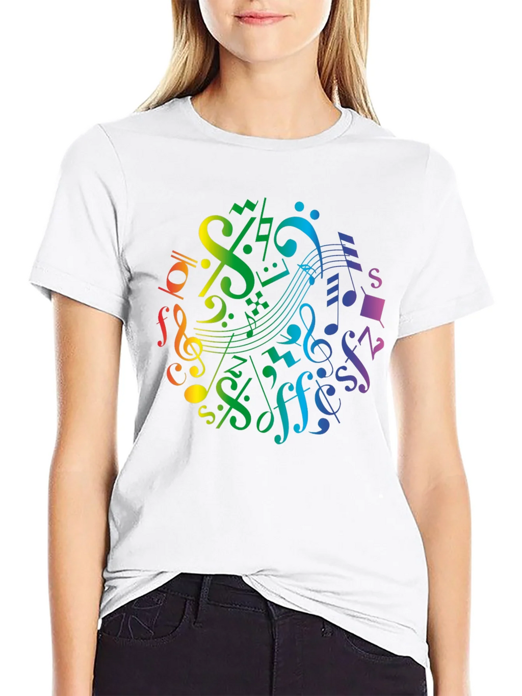 Rainbow Music Notes Graphic T-Shirt product image 11