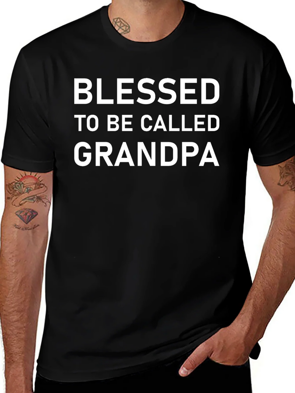 Blessed Grandpa T-Shirt - Black Cotton Tee product image 1