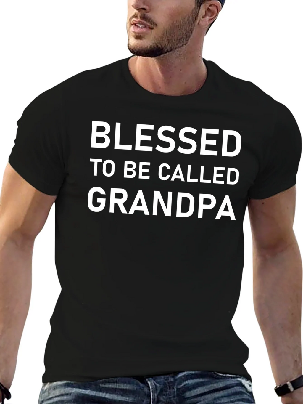 Blessed Grandpa T-Shirt - Black Cotton Tee product image 9