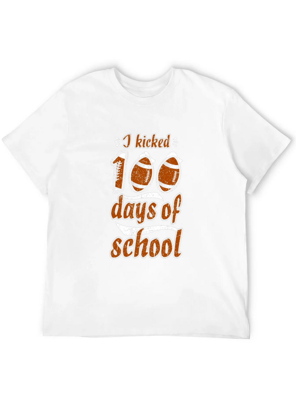 I Kicked 100 Days of School Football T-Shirt product image 3