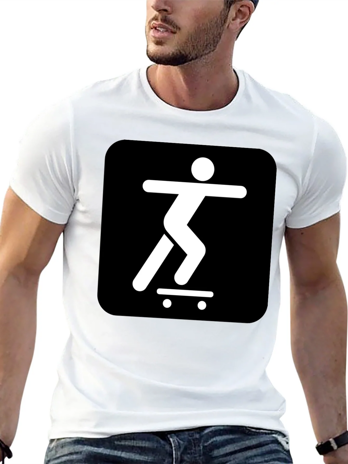 Skater Icon Graphic Tee - Cool Black T-Shirt product image 4