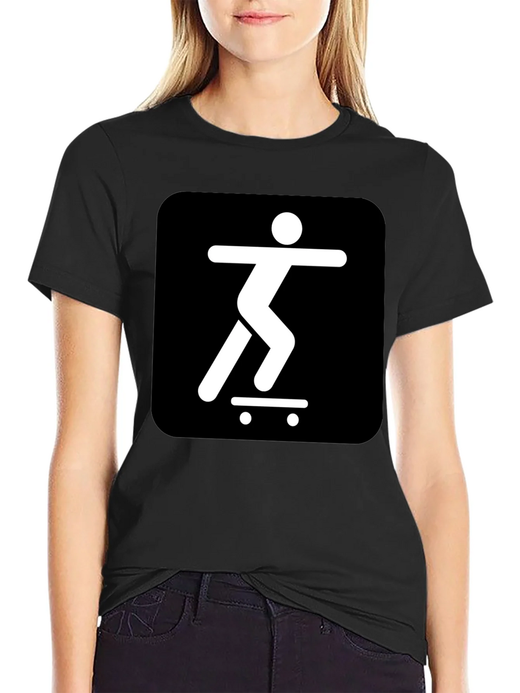 Skater Icon Graphic Tee - Cool Black T-Shirt product image 5