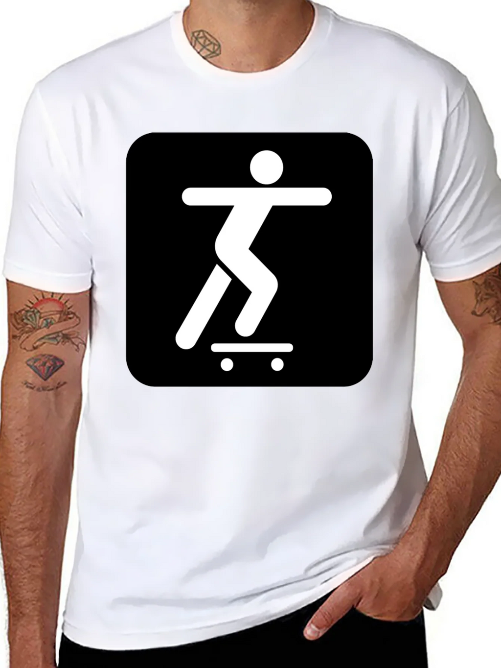 Skater Icon Graphic Tee - Cool Black T-Shirt product image 10