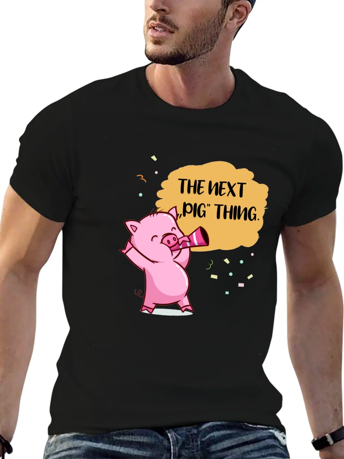 Next Pig Thing Graphic Tee - Black Cotton T-Shirt product image 9