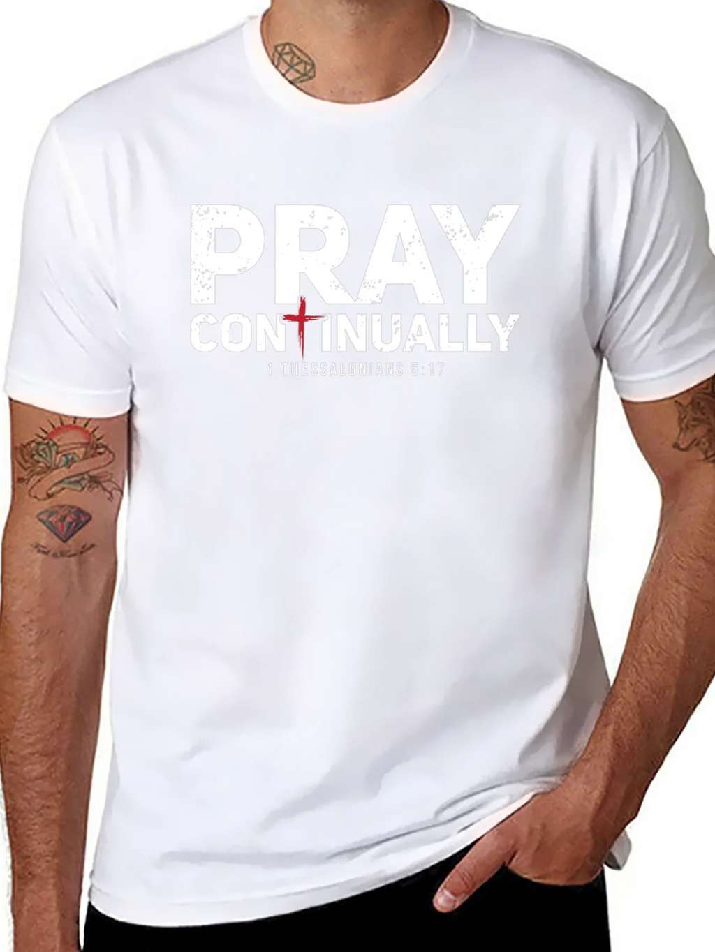 Pray Continually T-Shirt - 1 Thessalonians 5:17 - Christian product image 10
