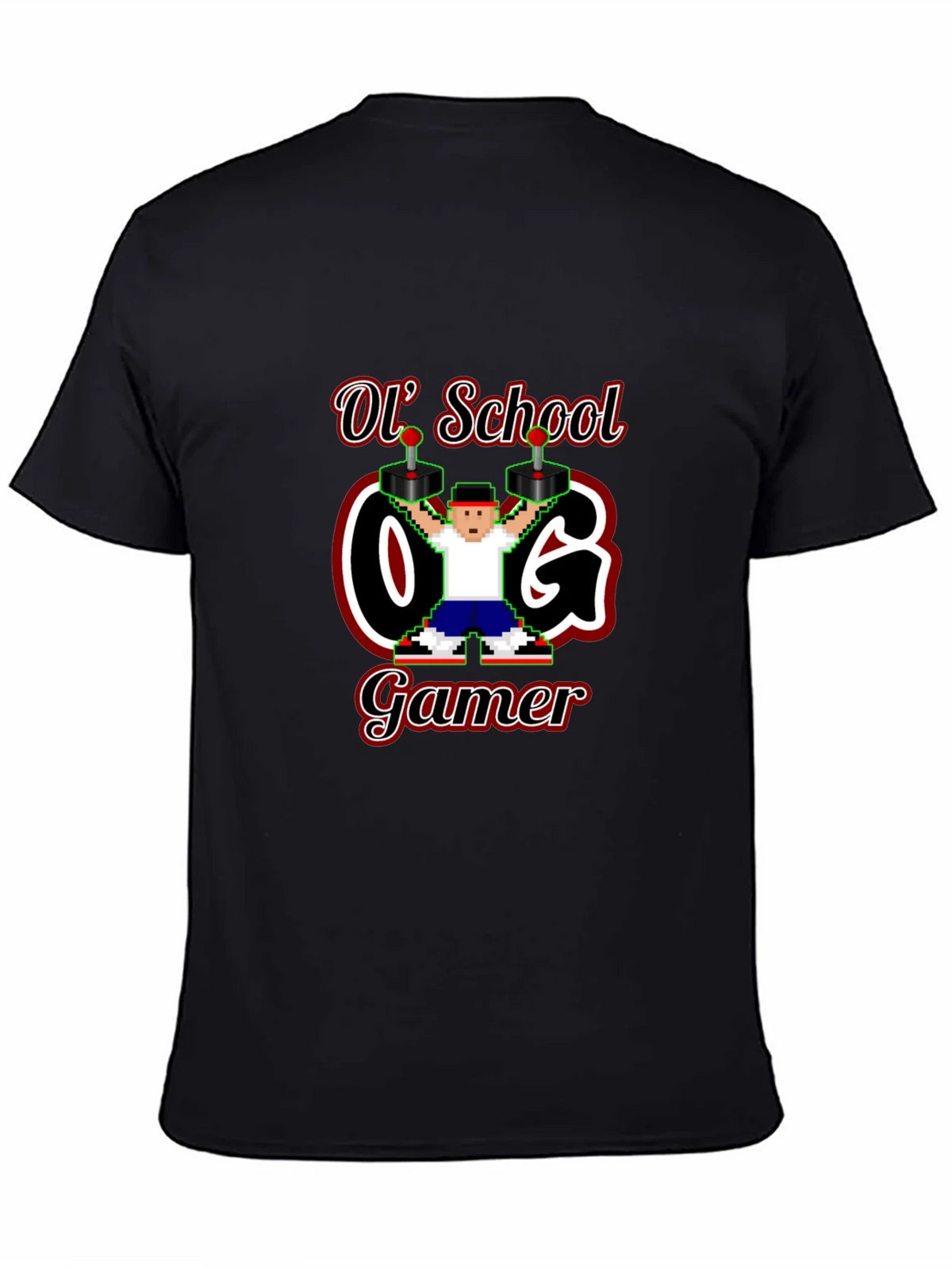 Retro Ol School O.G. Gamer Black T-Shirt product image 7