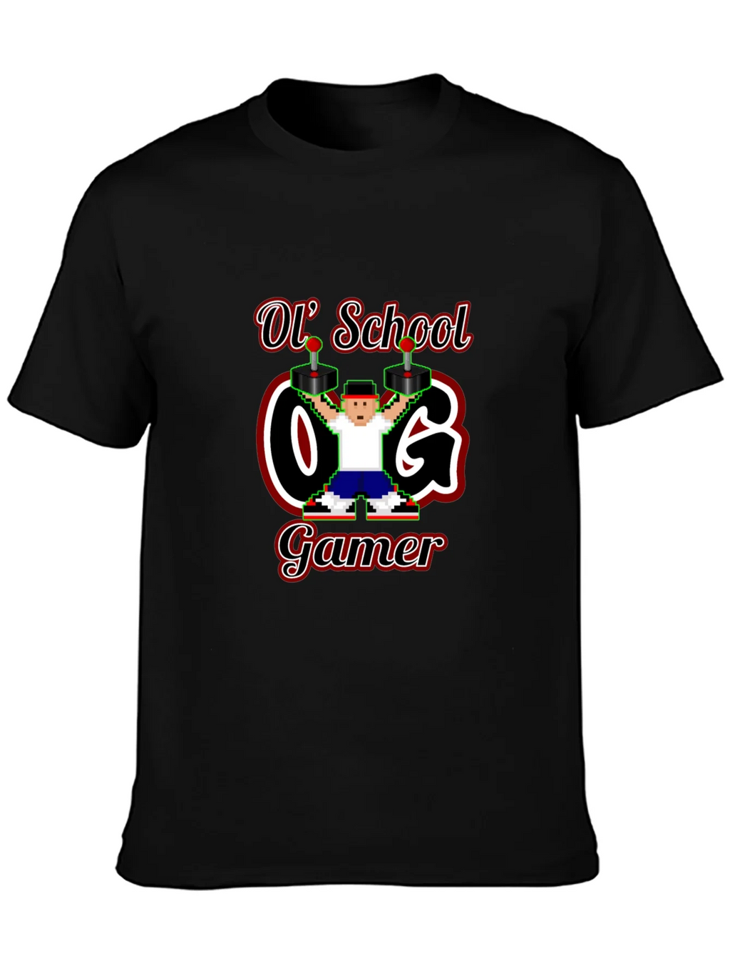 Retro Ol School O.G. Gamer Black T-Shirt product image 6