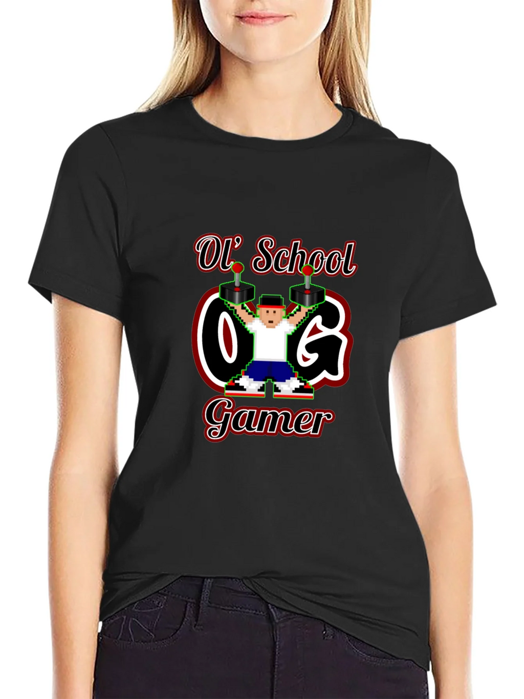 Retro Ol School O.G. Gamer Black T-Shirt product image 5