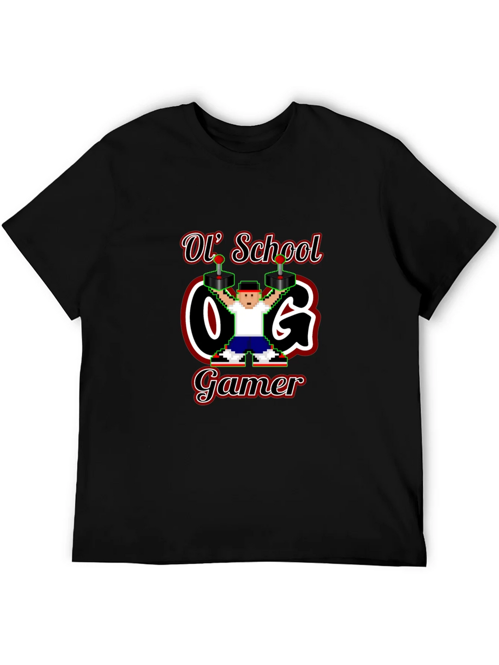 Retro Ol School O.G. Gamer Black T-Shirt product image 8
