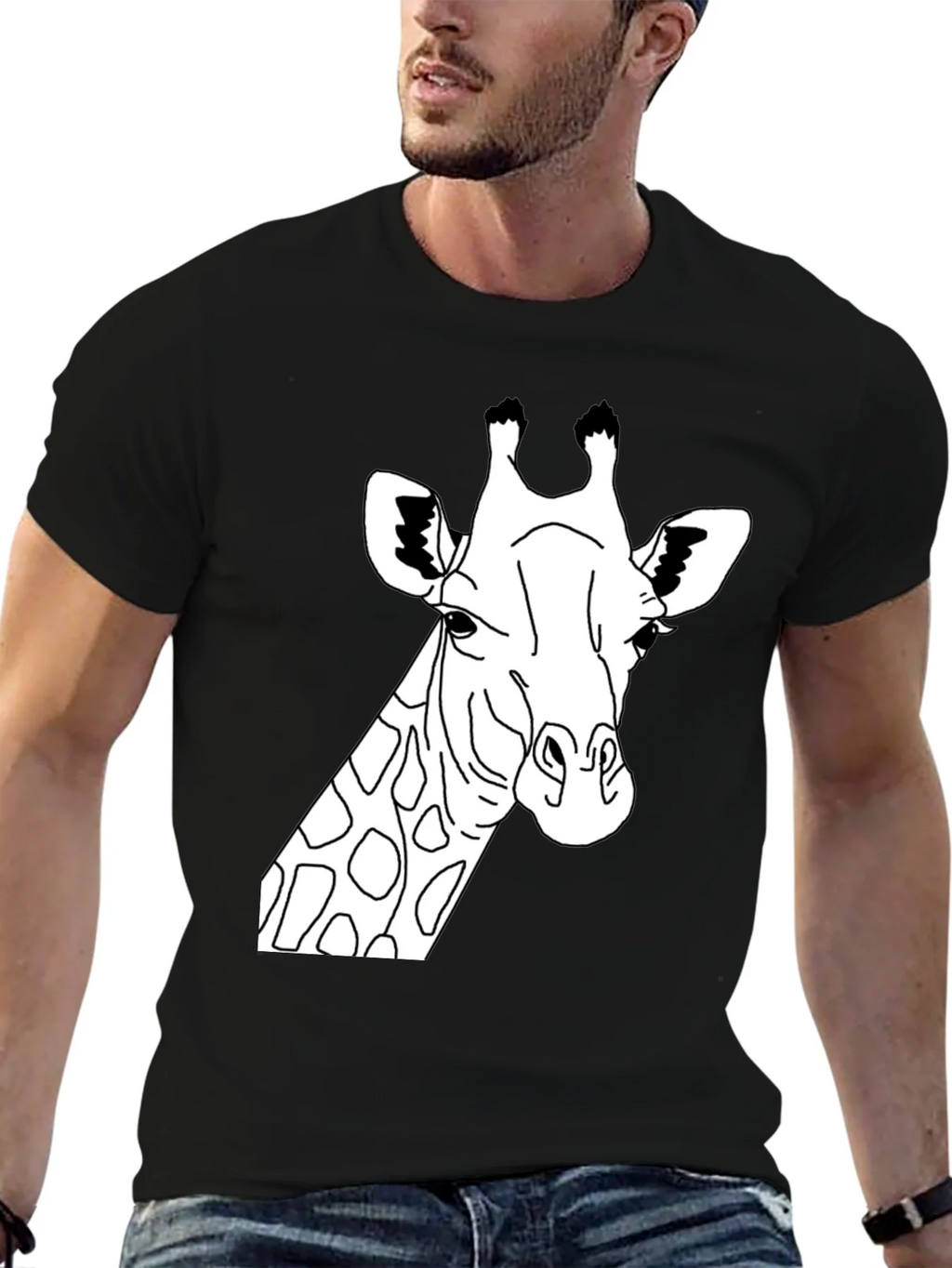 Giraffe Graphic Tee - Black Crew Neck T-Shirt product image 9