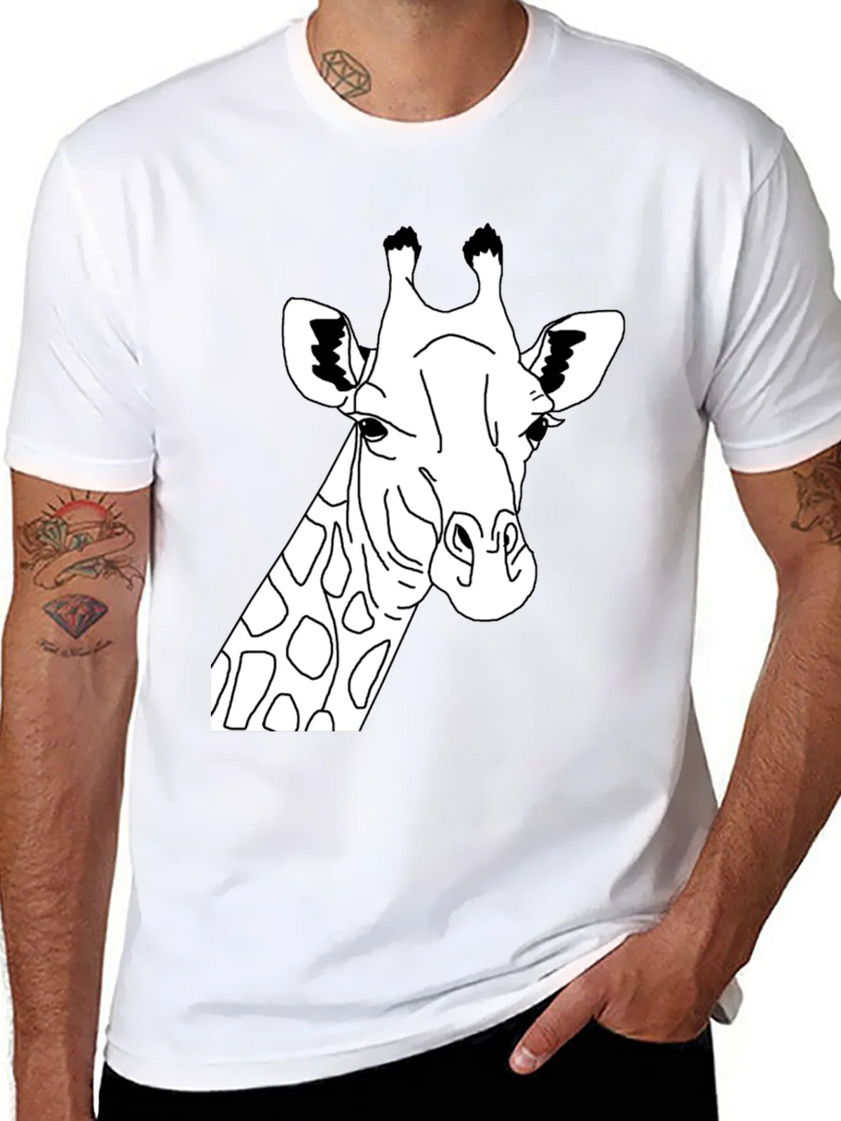 Giraffe Graphic Tee - Black Crew Neck T-Shirt product image 10