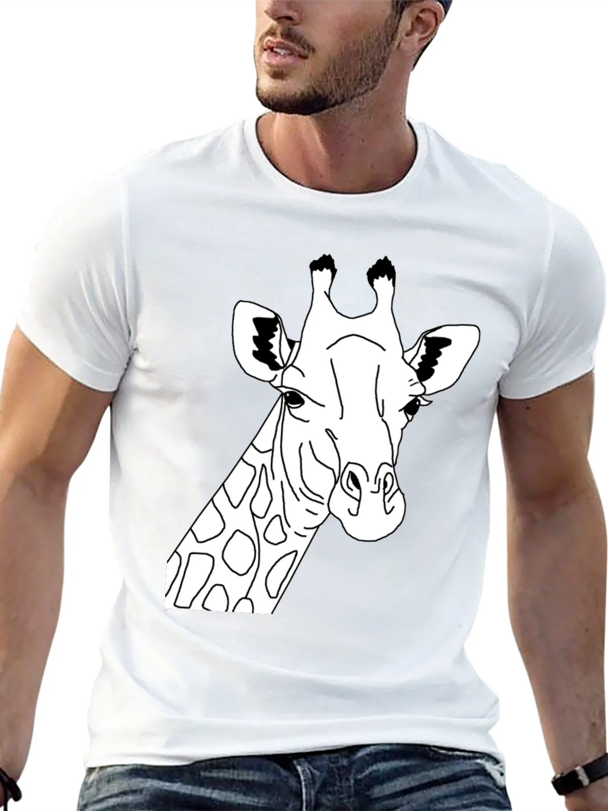 Giraffe Graphic Tee - Black Crew Neck T-Shirt product image 4