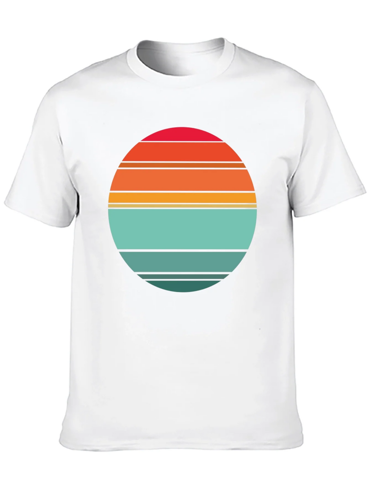 Retro Sunset Striped Graphic Tee - Black product image 12