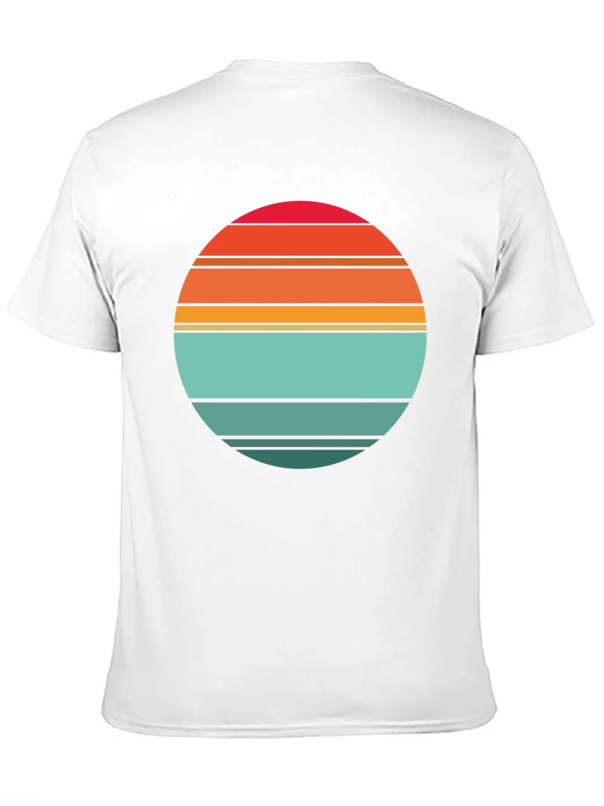 Retro Sunset Striped Graphic Tee - Black product image 2