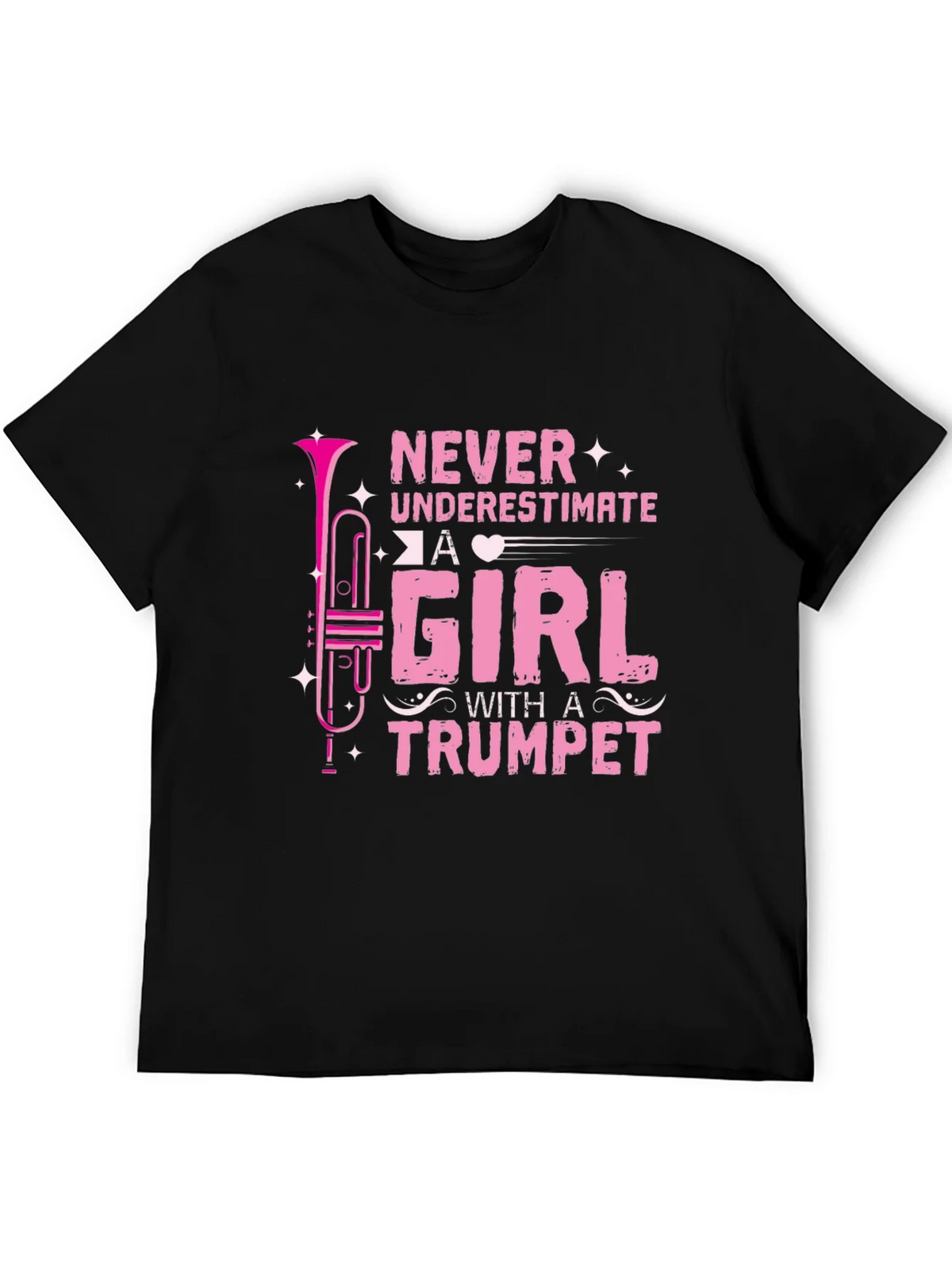 Never Underestimate A Girl With A Trumpet Black T-Shirt product image 8