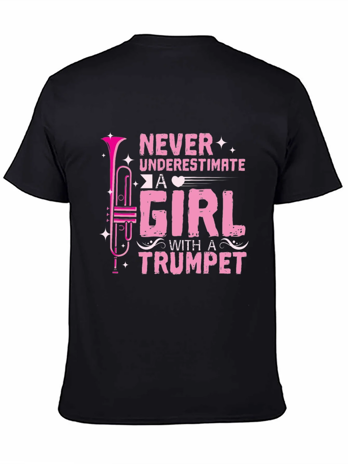 Never Underestimate A Girl With A Trumpet Black T-Shirt product image 7