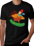 Cool Chicken Surfer Graphic T-Shirt product image 1