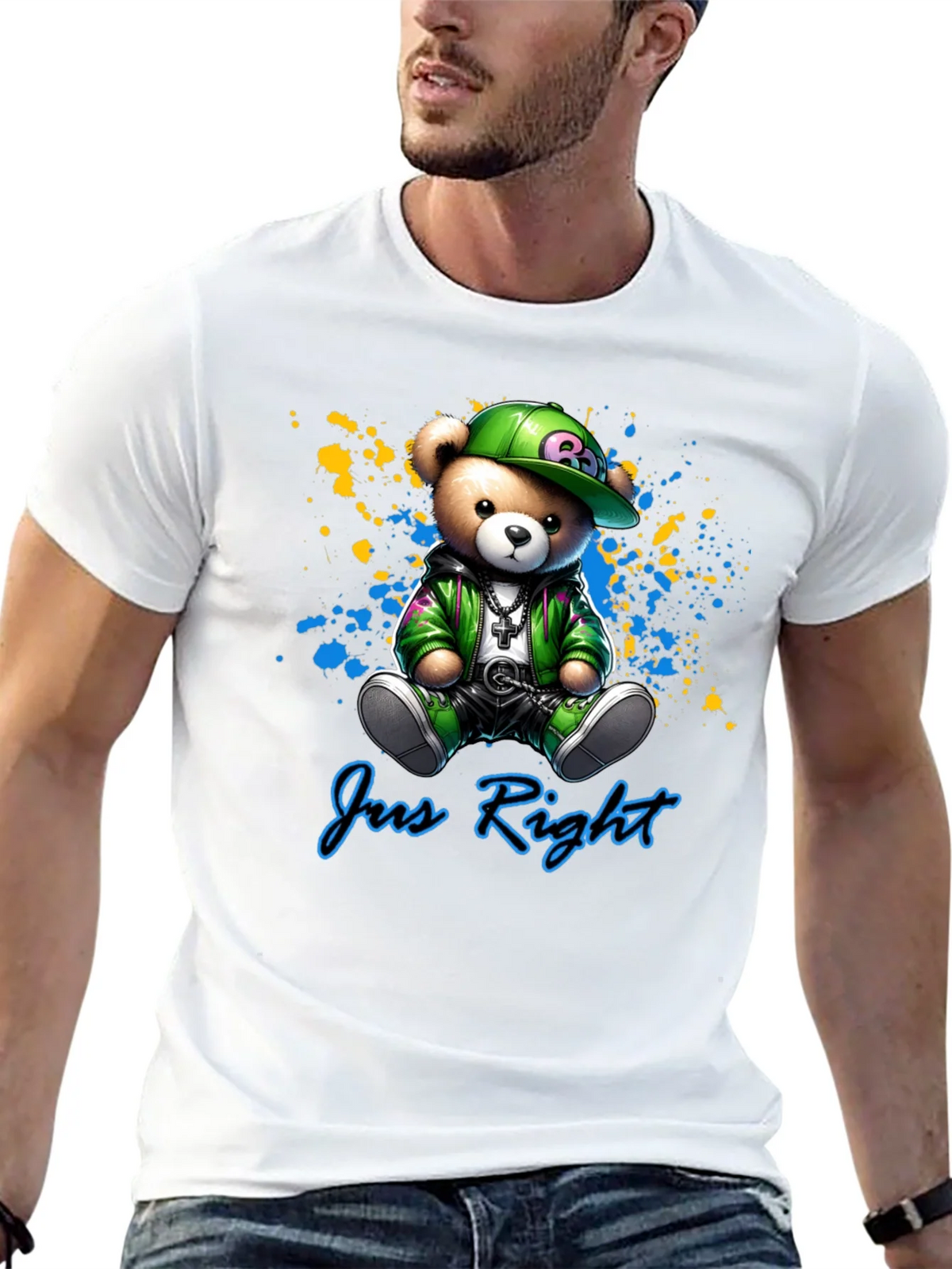 Jus Right Teddy Bear Graphic T-Shirt product image 4