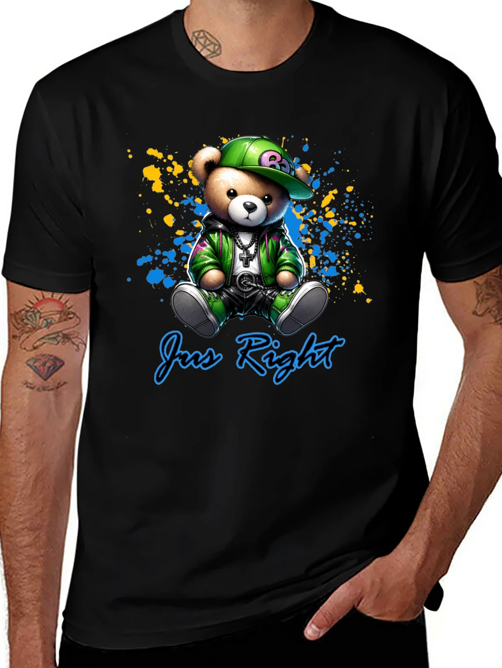 Jus Right Teddy Bear Graphic T-Shirt product image 1
