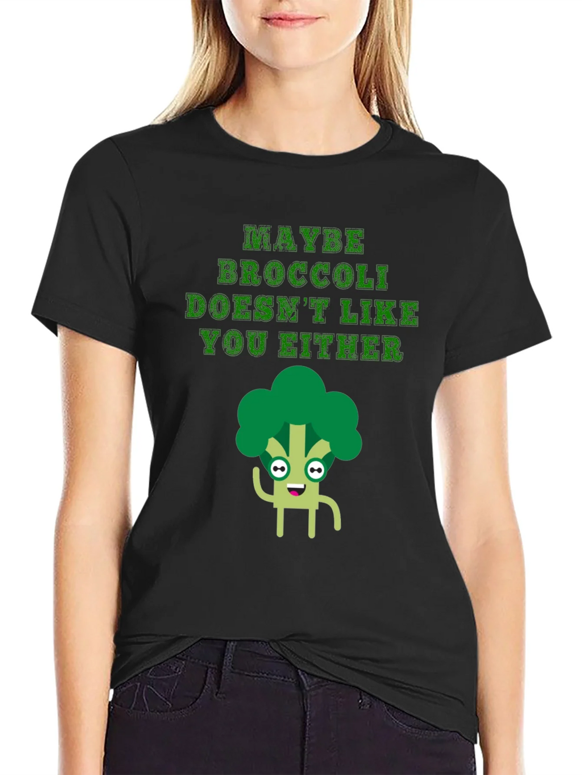 Funny Broccoli T-Shirt - Maybe Doesnt Like You Either product image 5