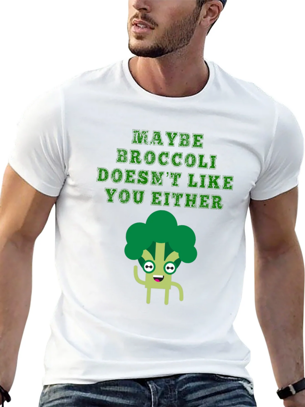 Funny Broccoli T-Shirt - Maybe Doesnt Like You Either product image 4