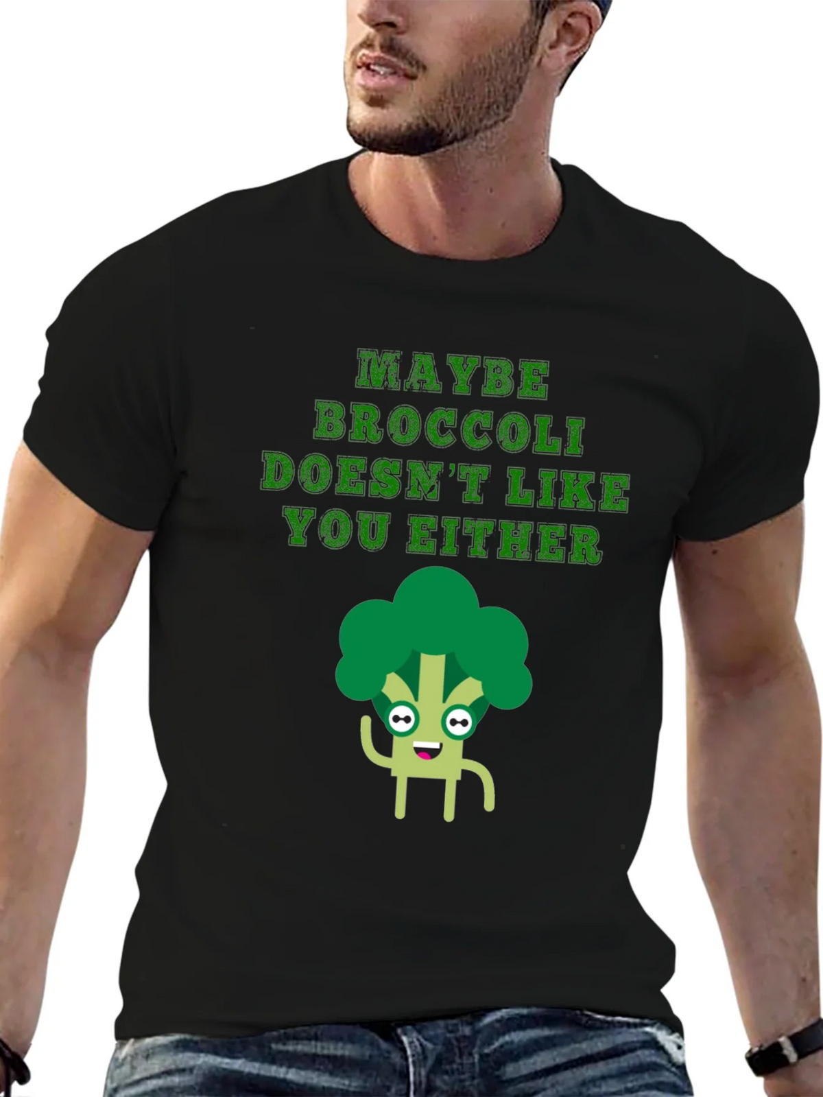Funny Broccoli T-Shirt - Maybe Doesnt Like You Either product image 9
