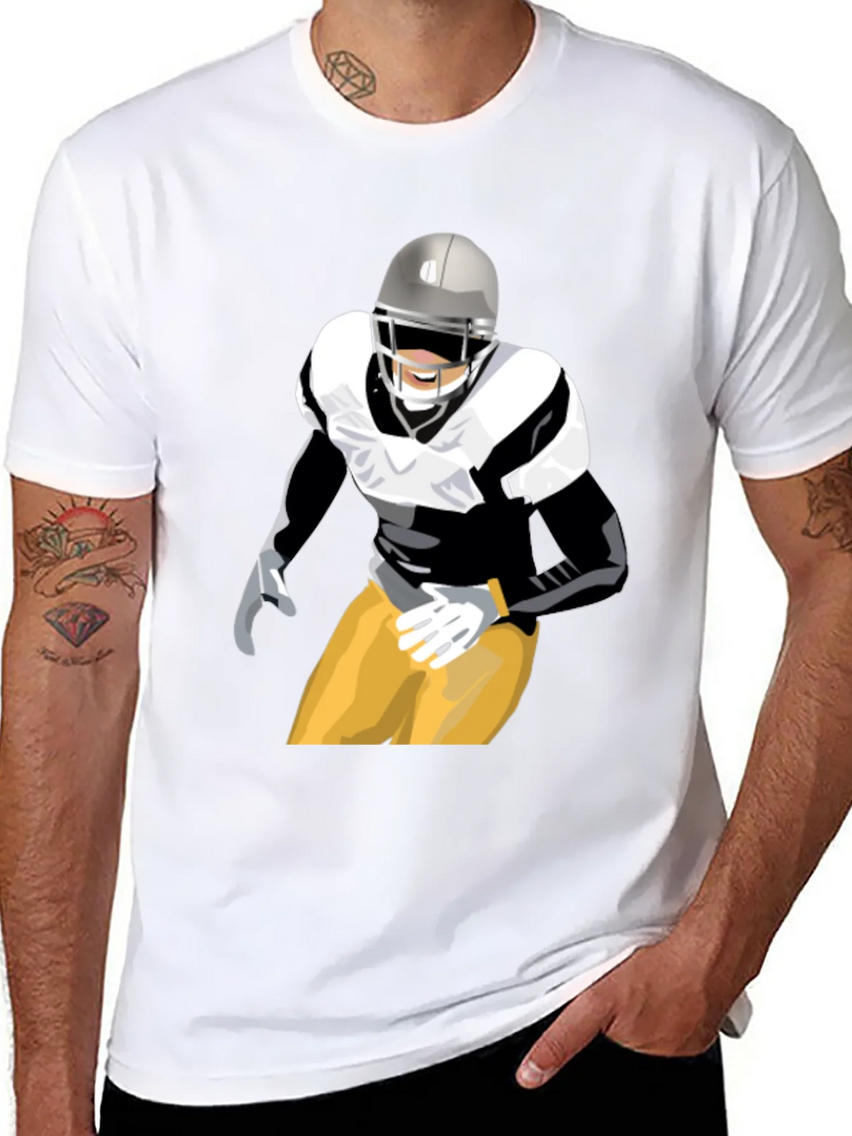 Football Player Graphic T-Shirt - Black product image 10