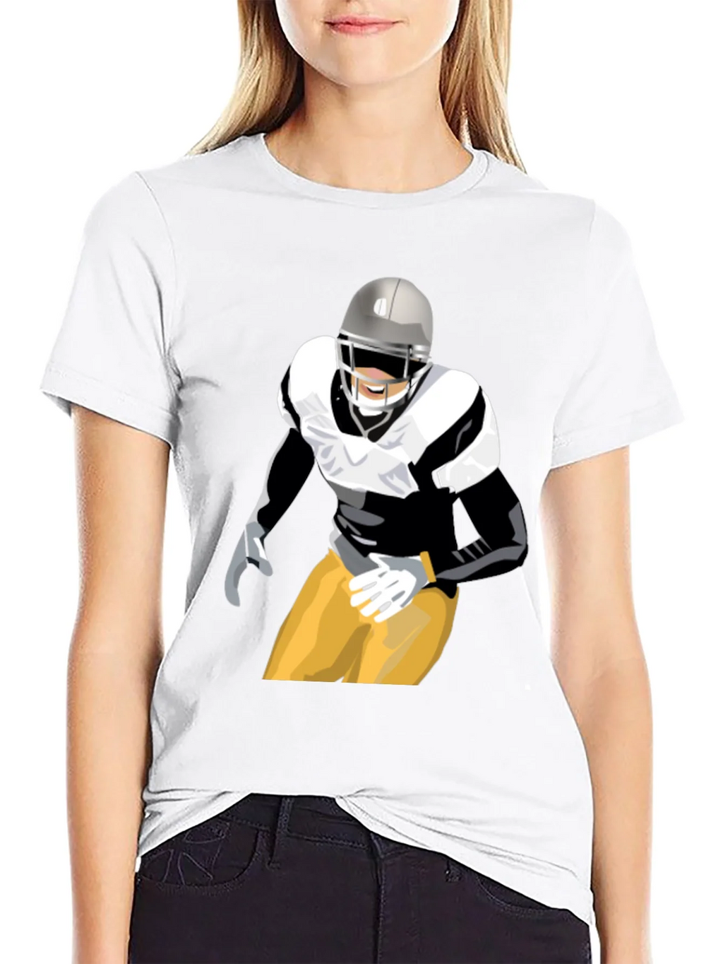 Football Player Graphic T-Shirt - Black product image 11