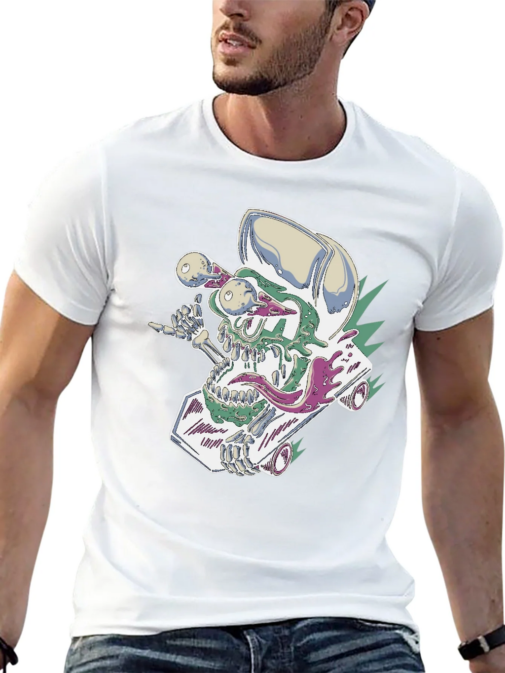 Skateboard Skull Tee - Cool Graphic Print product image 4